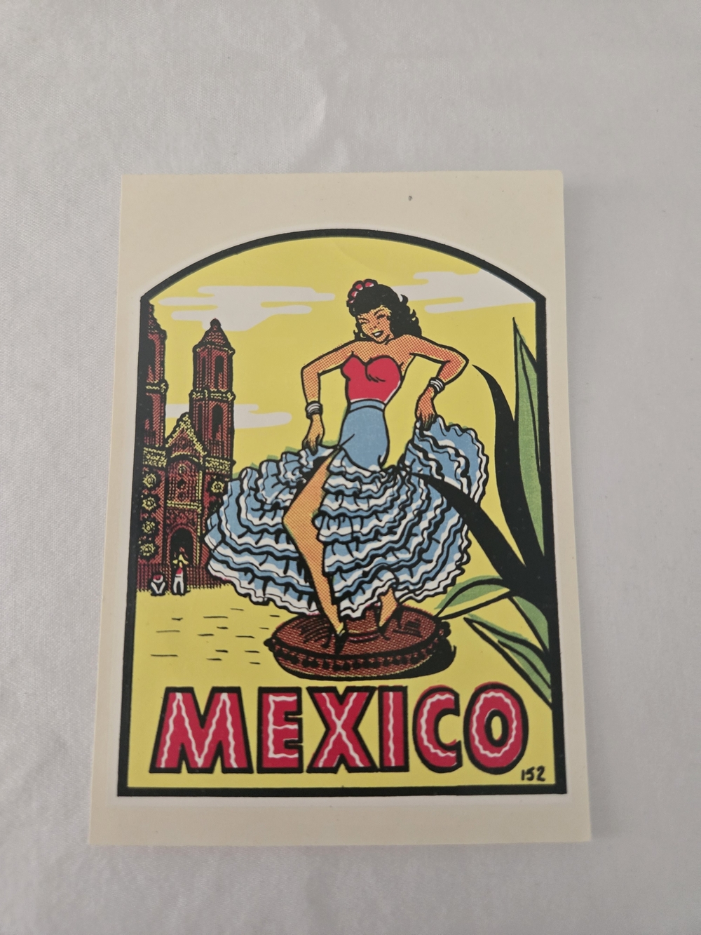 Vintage Mexican Senorita Wet Transfer Sticker